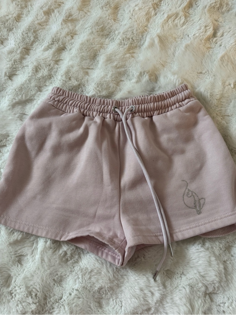 Baby Phat 💖Light Pink Drawstring Fleece Shorts with Embellished Logo